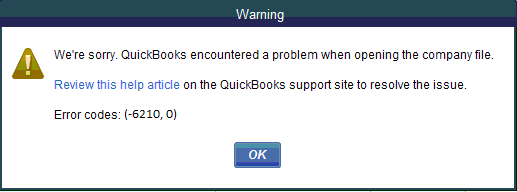 QuickBooks-Error -6210 -0