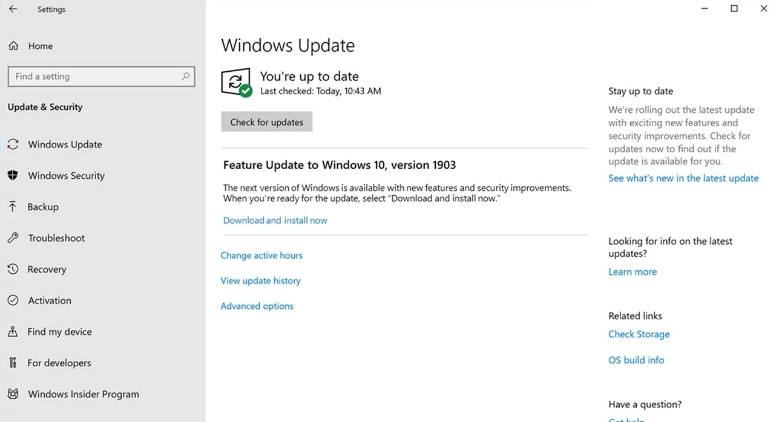 Check for Windows Updates