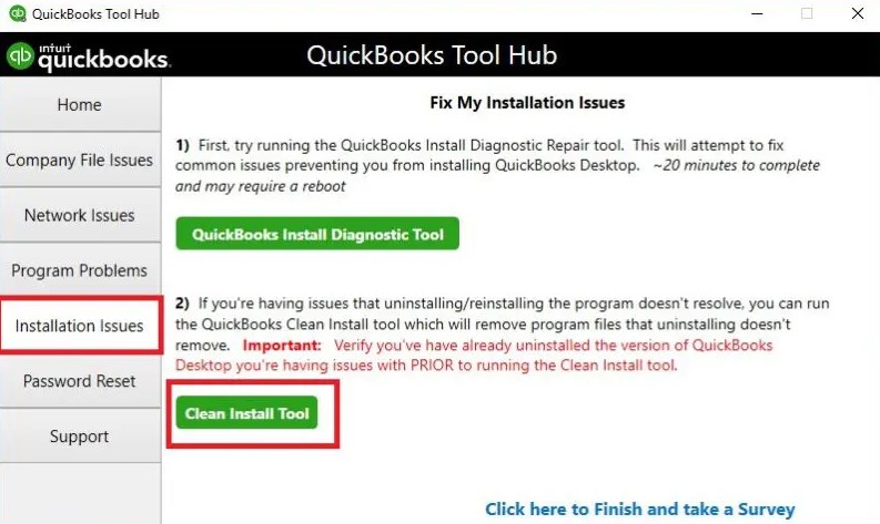 Clean and Install the QuickBooks