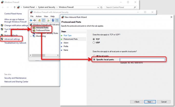 Configure the Firewall and Security Software