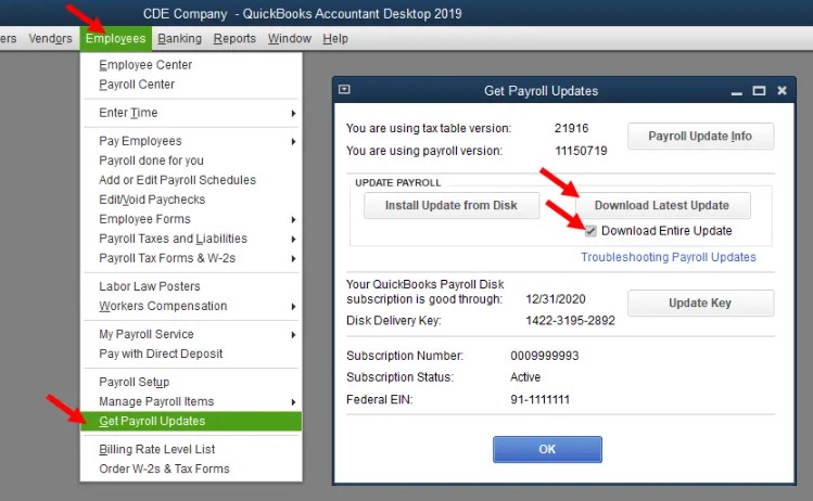 Downloading QuickBooks and Latest Payroll Tax Table