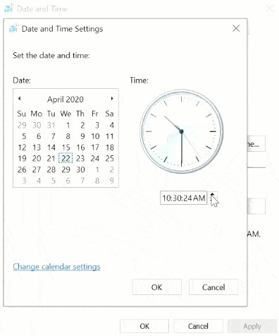 Look into the date and time settings