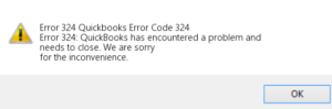 QuickBooks Error 324- message