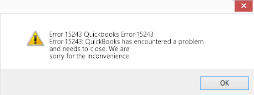 Quickbooks update error 15243 new features
