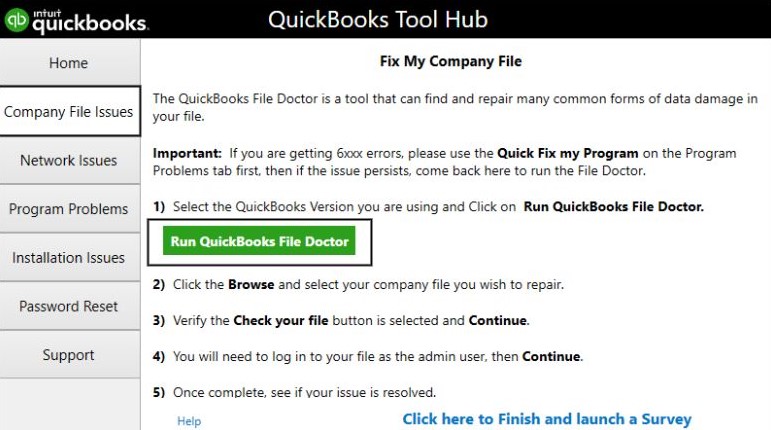 Use QuickBooks File Doctor