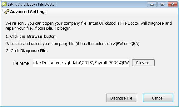 Use QuickBooks File Doctor