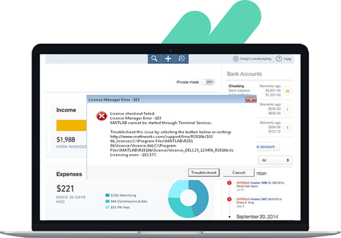 QuickBooks online error code 103