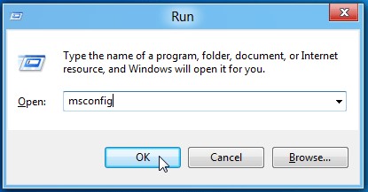 type MSConfig and click on the Ok button