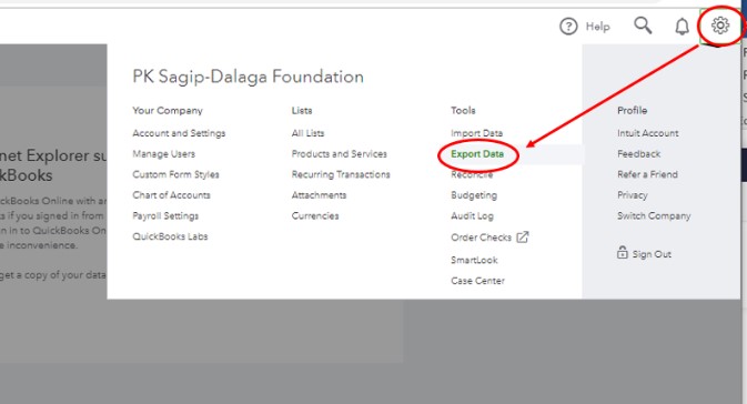 Export Data from QuickBooks Online