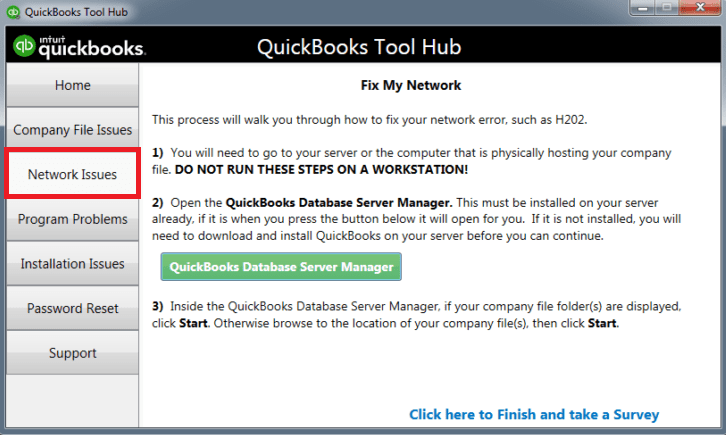 Using Quickbooks Database Server Manager