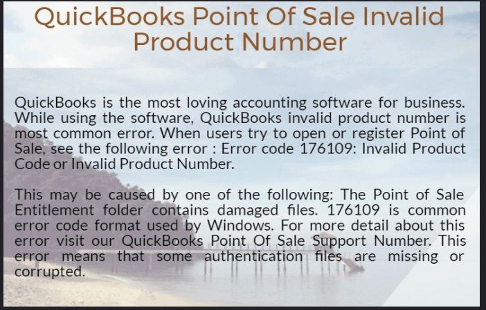 Reasons for QuickBooks POS invalid product number