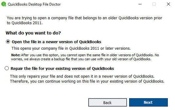 Quickbooks File Doctor to fix quickbooks error 80070057