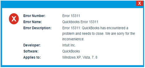  QuickBooks Error 15311 