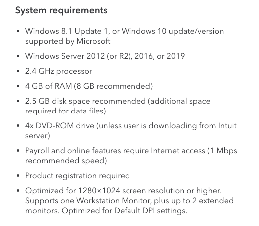 QB Enterprise 2021- System Requirements