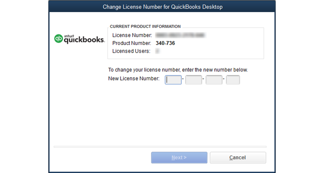 Add Quickbooks license number