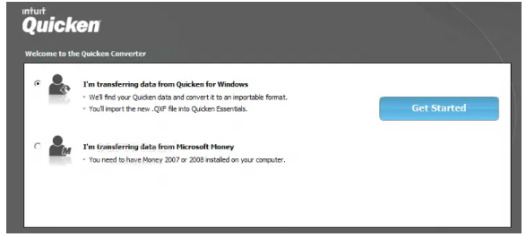 Getting Started Quicken To QuickBooks Conversion Tool