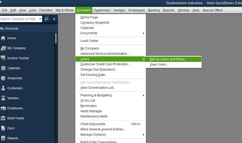 Set-up User & Roles