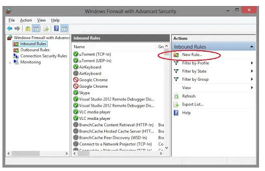 Configure the Firewall Settings