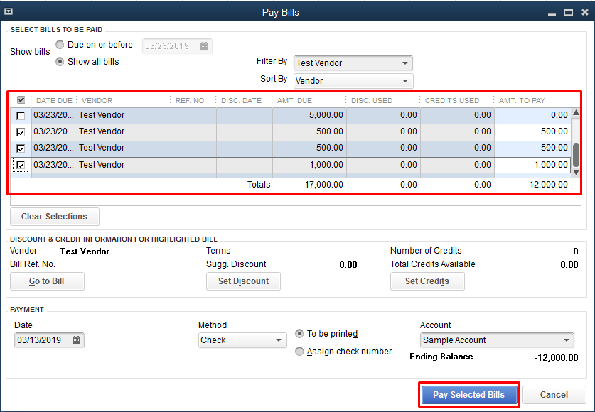 Making Bill for Deposit Amount