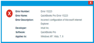 QuickBook Error 15223