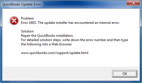 Quickbooks Update Error 1603