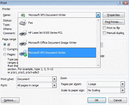 Repair Microsoft Document Writer