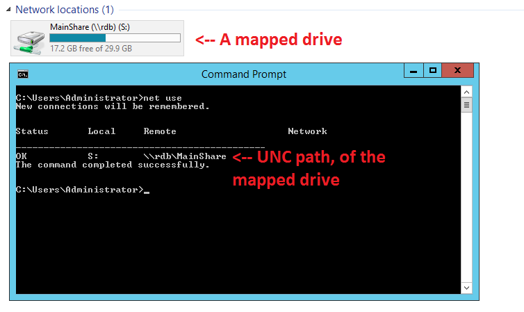 UNC Path Rather Than A Mapped Device