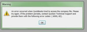 QuickBooks Error Message 6000 82