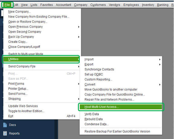 QuickBooks Host Multi-User Access