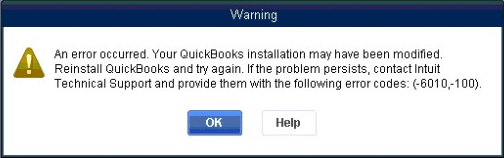 QuickBooks error 6010