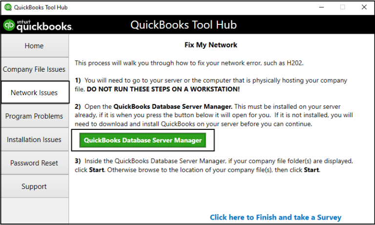 Quickbooks error 6190 816: Run Database server manager