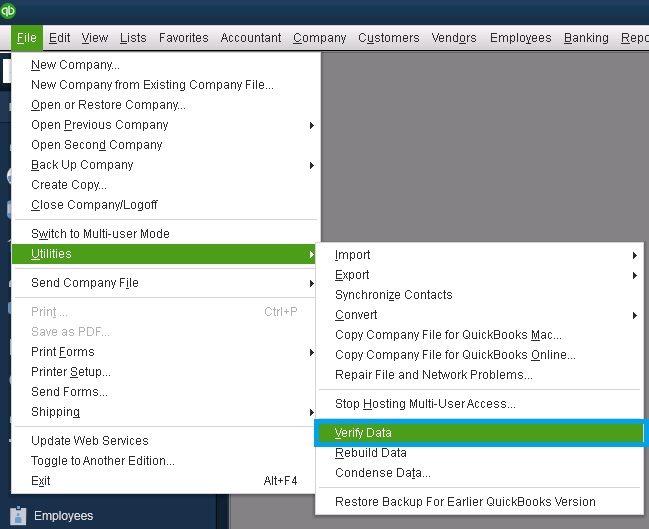 Verify QuickBooks Data