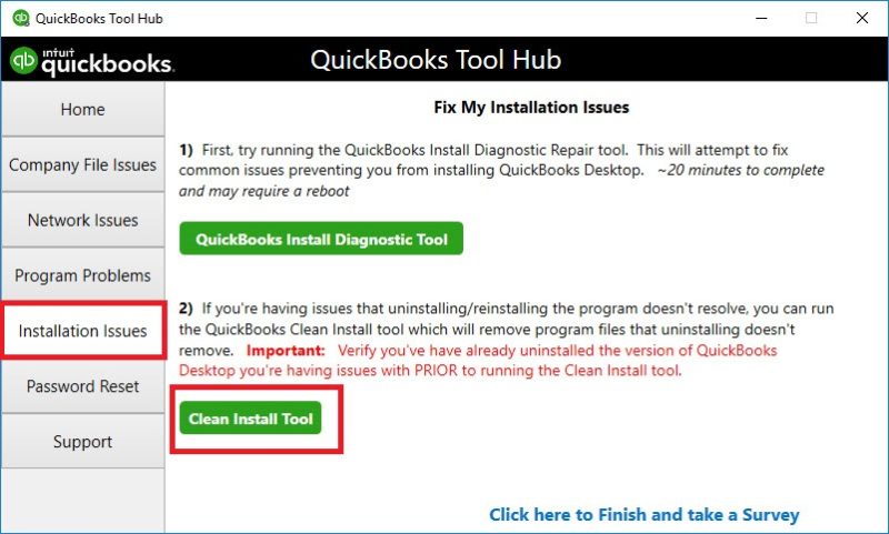 QuickBooks clean install tool. 
