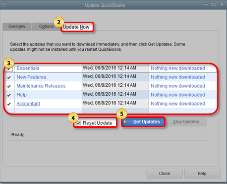Reset QuickBooks Update