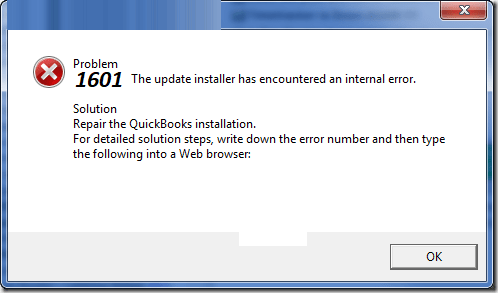 error code 1601 Quickbooks : error messages