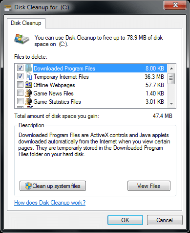 error code 4120 : disk cleanup