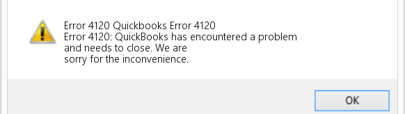 QuickBooks error code 4120: error message