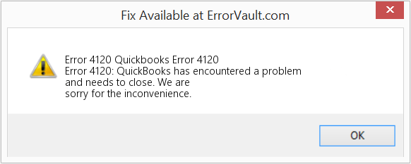 QuickBooks error code 4120: error message