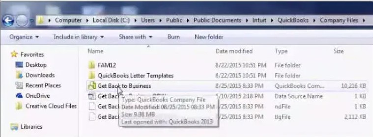 Copy QuickBooks File in New Folder