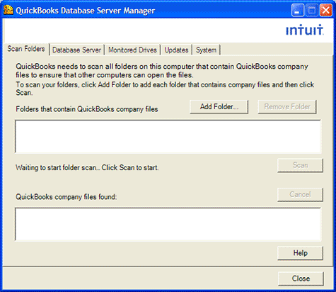 Setup QuickBooks database server manager