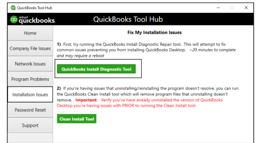 QuickBooks install diagnostic tool