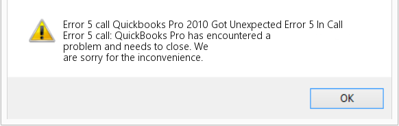 QuickBooks Unexpected Error 5