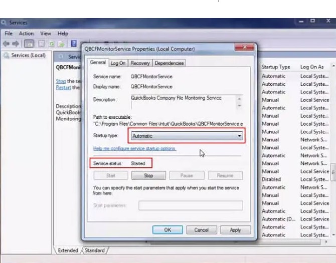 Start QuickBooks Service