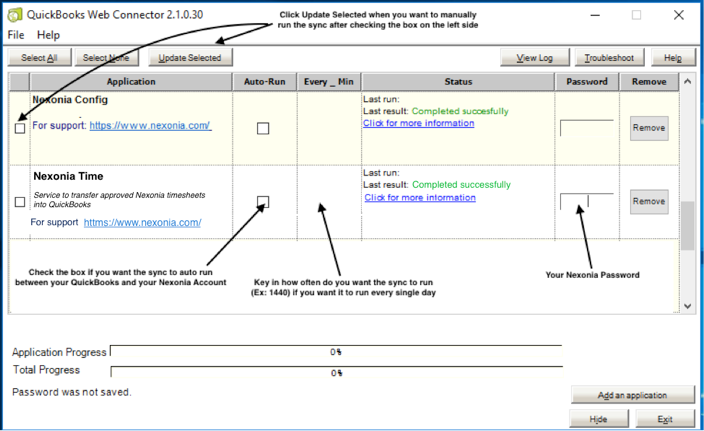 Web connector 2.1.0.30