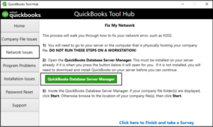 Open QuickBooks Database Server Manager