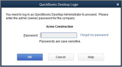 QuickBooks Desktop Administrator Login