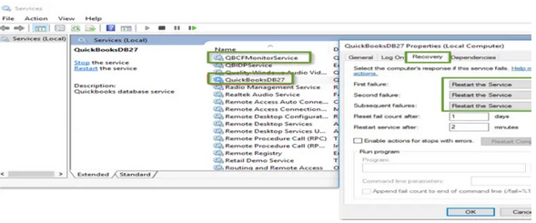 Set-up QuickBooks Database Manager Service