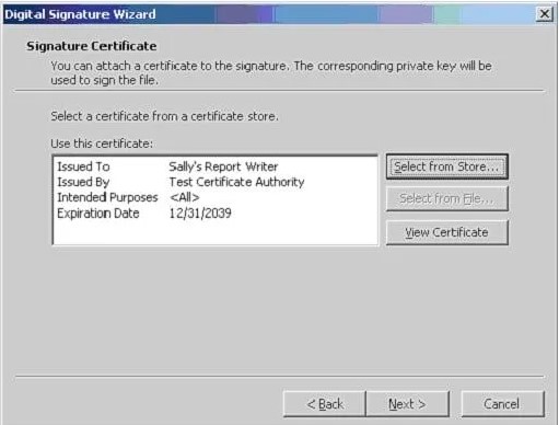 Installing the Signature Certificate