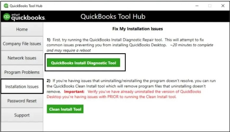 Running the Install Diagnostic Tool