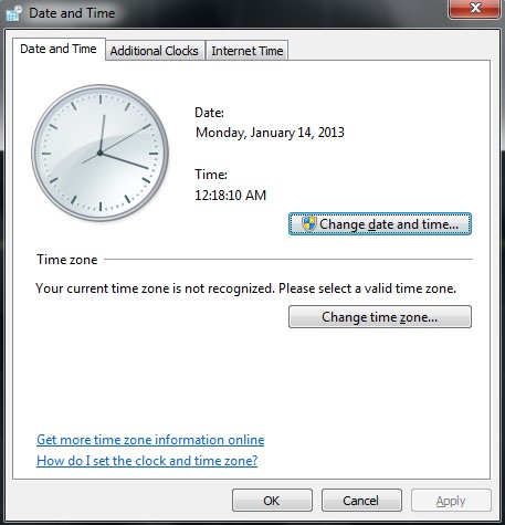 Configure date and time settings